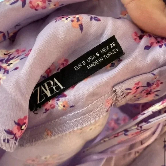 Zara Floral Lavender Satin Maxi Dress - Picture 6 of 7